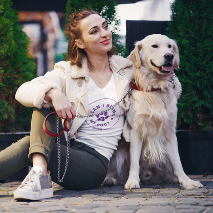 "Can I Bring My Dog?" - Paw Design - Women's Deep V-Neck Tee