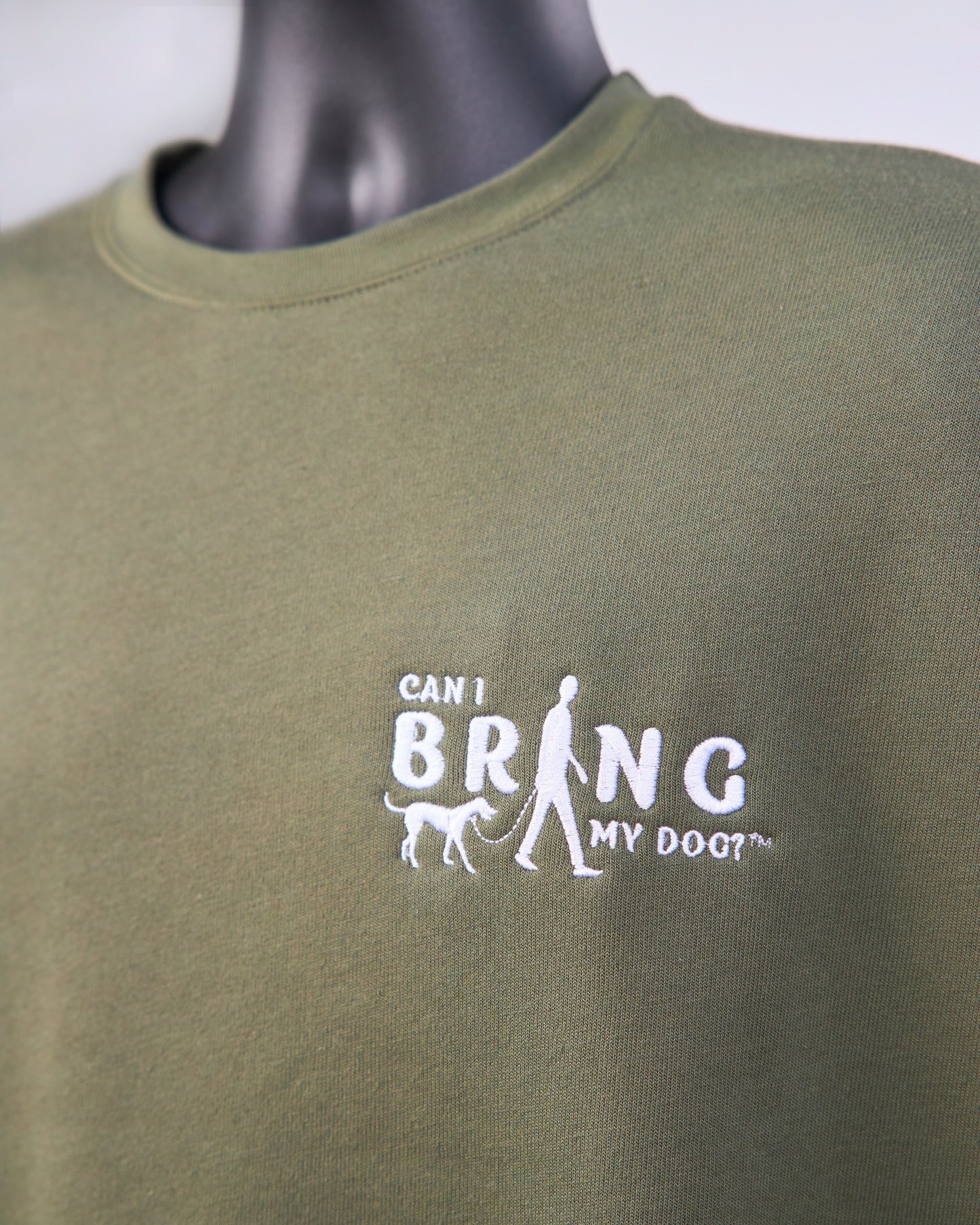 "Can I Bring My Dog?" - Man Walking - Crew Neck Sweatshirt