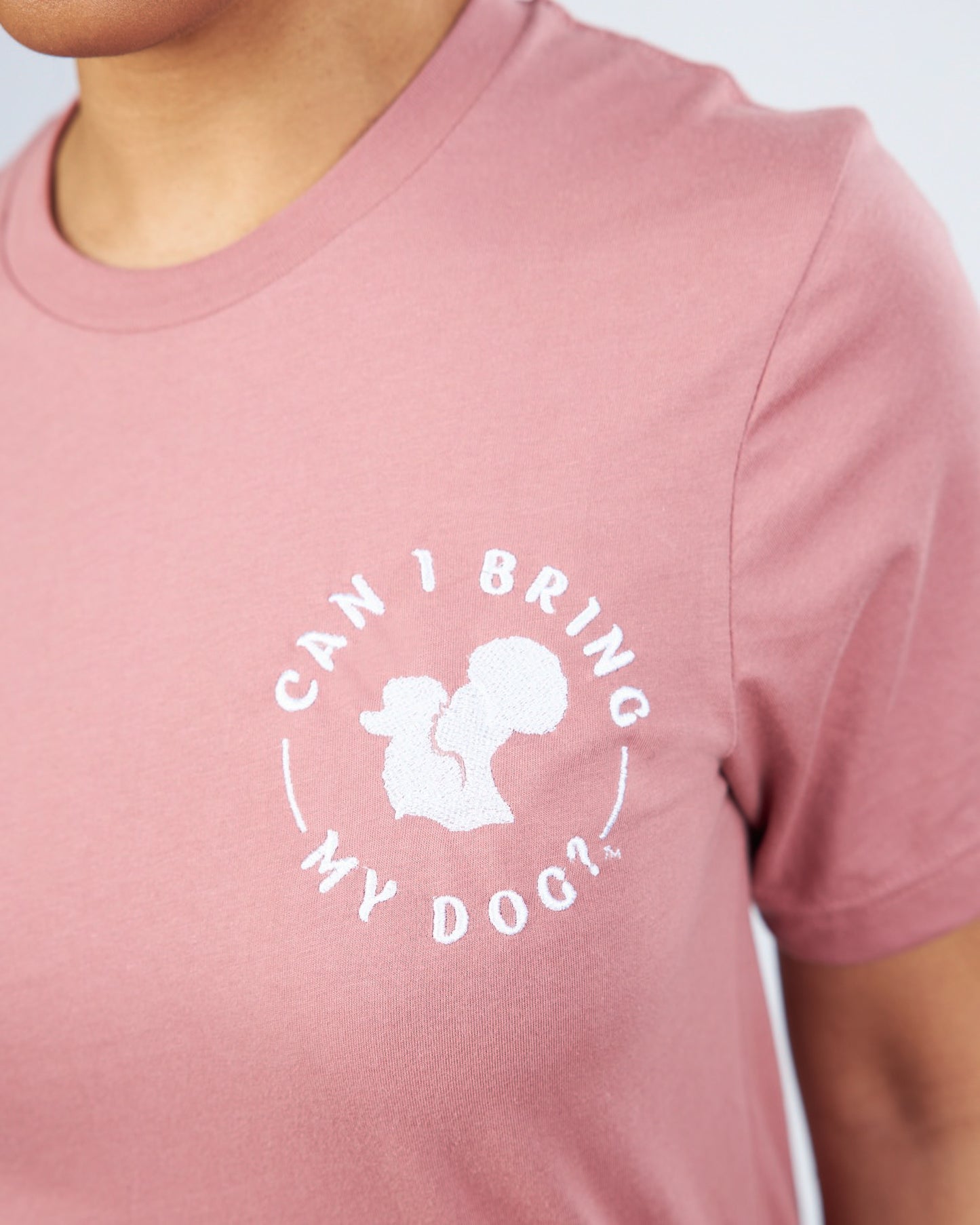 "Can I Bring My Dog?" - Black Woman Silhouette - Crew Neck Tee