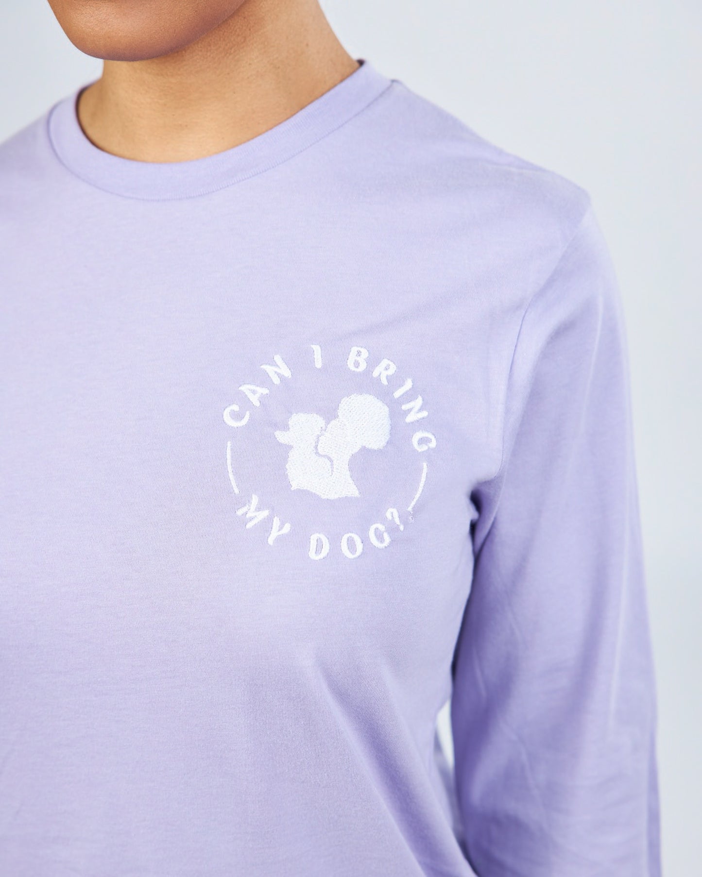 "Can I Bring My Dog?" - Black Woman Silhouette - Jersey Long-Sleeve Tee